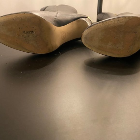 Michael Kors Stiletto Knee High black leather boots Sz.7 - Picture 7 of 10